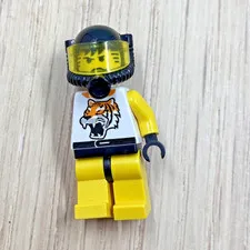 LEGO Racer Minifigure Tiger Underwater Helmet One arm missing