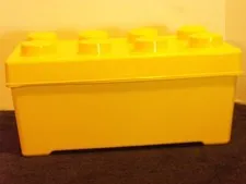 Lego Storage Brick Case Large Yellow Container Bin Box 14x7 Empty