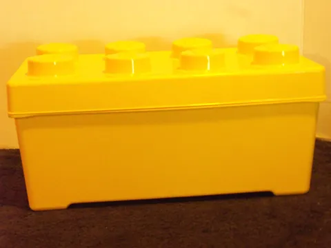 Lego Storage Brick Case Large Yellow Container Bin Box 14x7 Empty