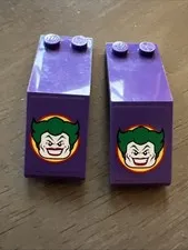 LEGO 6070pb004 Dark Purple Windscreen 5x2x1 2/3 Joker Face Batman 6863 2 Pieces