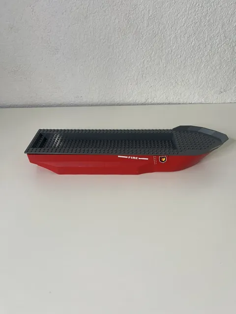 Lego 62791 Boat Hull (Red) + Top 54101 (Dark Bluish Gray) : Fire Boat 7207