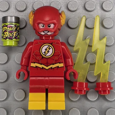 Lego DC Super Heroes Minifigure SH0549 The Flash Gold Outlines Yellow Boots