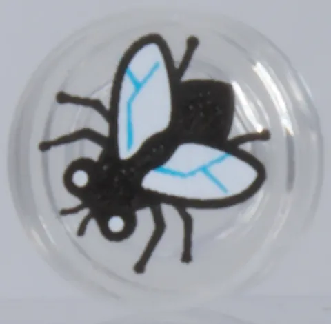 LEGO 98138 Tile, Round 1 x 1 with Black Fly Pattern Set 72423 40896