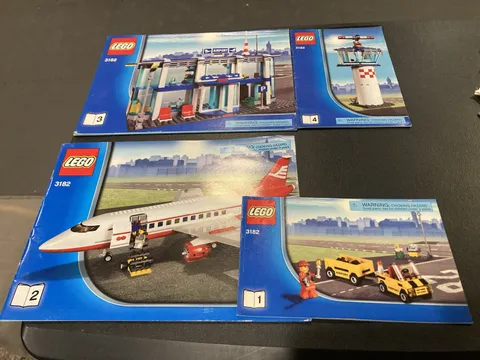 LEGO 3182 CITY Airport Vintage Airplane All Manuals Only (1, 2, 3, 4) No Bricks