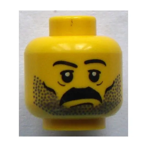 LEGO Minifigure, Head Moustache and Stubble Pattern, White Pupils inv.617