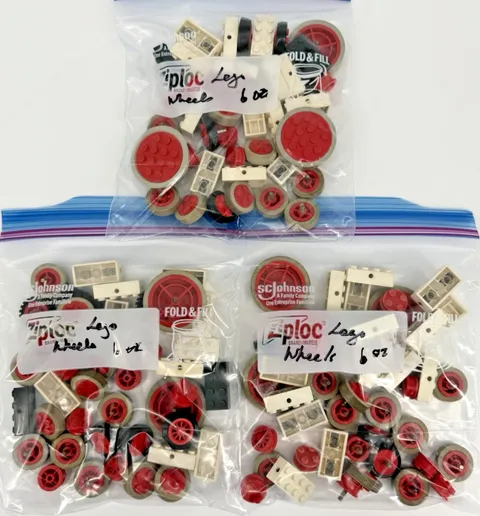 Lego Wheels and Axle Bricks, Used, Sanitised, 6 oz bag random assortment.