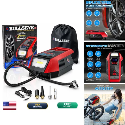 Emson Bullseye 12V Dc Car Tire Inflator Portable Air Compressor - Rapid 2