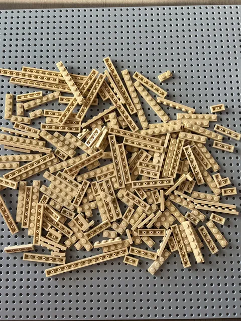 LEGO Tan Plate Bulk 285 pcs 1x2-1x12 3023 3623 3710 3666 3460 4477 60479 2420