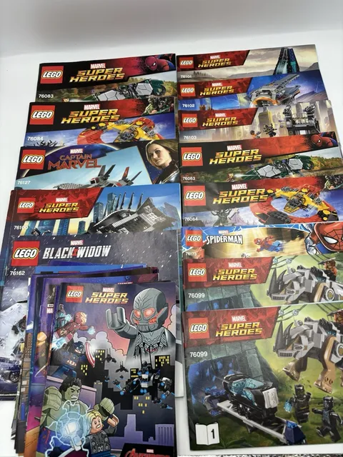 Lego Lot Of 13+ Marvel Super Heros Instruction Manuals ONLY