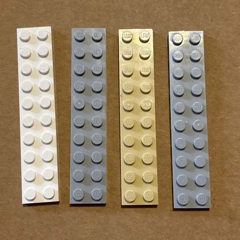 Lot Of 4 LEGO Parts 3832 Basic Plate 2x10