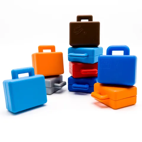 LEGO DUPLO Suitcase Red Blue Light Blue Orange Brown Holiday Luggage Figures Accessories