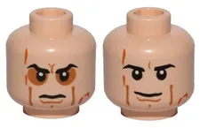 Lego Minifigure Head Anakin Skywalker Duel Sided Scars Angry Frown - 9526