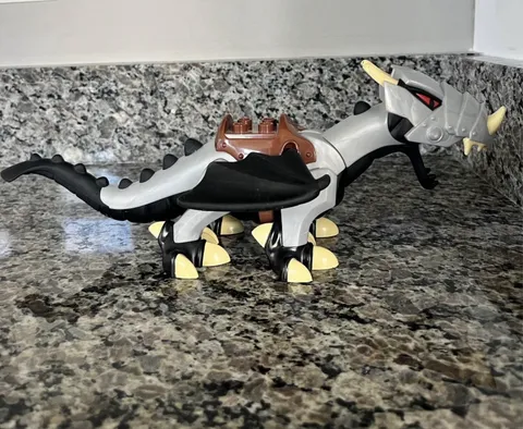 LEGO Dragon Figure w/ Wings & Brown Saddle Gray Black Brown Tan 2004