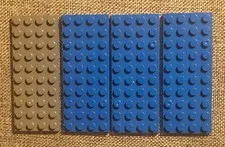 LEGO Parts 3030 (4 pcs) 4x10 Flat Plate 3 Blue 1 Gray