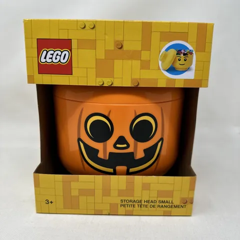 Lego Pumpkin Halloween Storage Mini Figure Head Orange New in Box