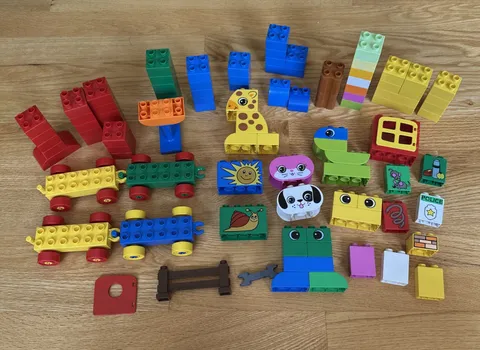 Lego Duplo Vintage & New Brick Lot Blocks Animals Snail Sun Trains Giraffe