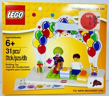 LEGO (850791) Minifigure Happy Birthday Set - Cake Topper - New Open Retired