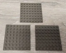 Lego 41539 Old Dark Gray Plate 8 x 8 8x8 Baseplate Part Piece 42534 Lot Of 3