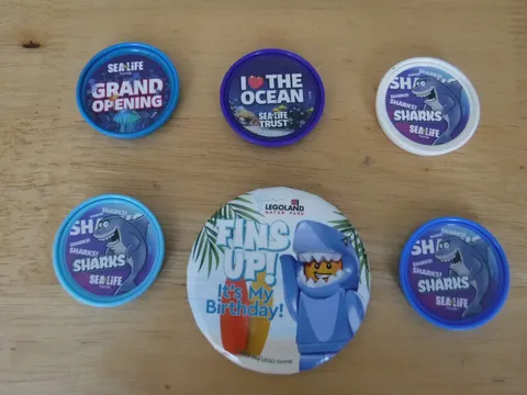 Legoland Five  Pop Badges  and Birthday Badge
