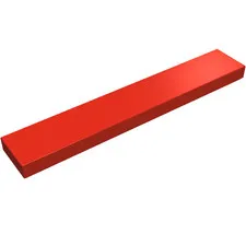 LEGO Part 6636 - Red Tile 1 x 6 with Groove