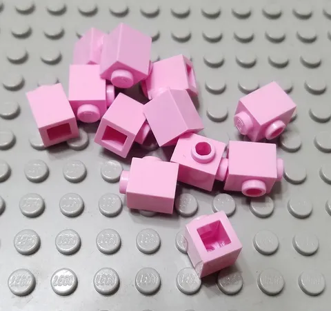 LEGO Lot of 12 Bright Pink 1x1 Brick Pieces with Top and Side Stud