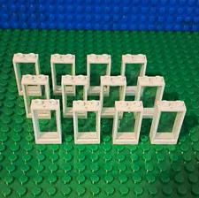 LEGO Windows 1x2x3 Flat Front In Auqa Blue With Glass. 12 Pieces