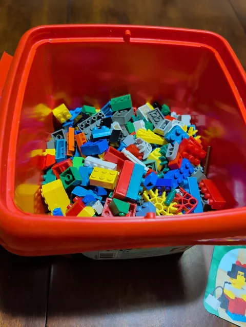 Lego Bucket Over 200 Pieces Primary Colors