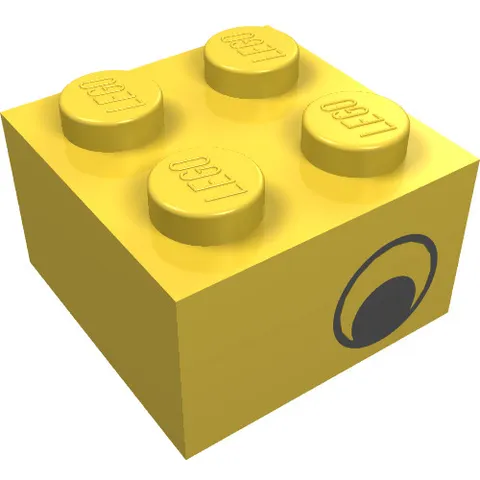 3x LEGO® Part 3003pe1 - Brick 2 x 2 with Black Eye Offset