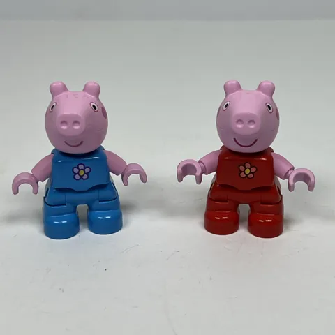 New Lego Duplo Peppa Pig LOT Solid Red Blue Outfit Pink Pig Figure