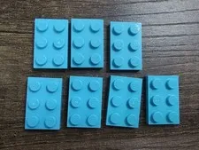 LEGO Lot of 6 Medium Azure 2x3 Flat Building Plate Pieces