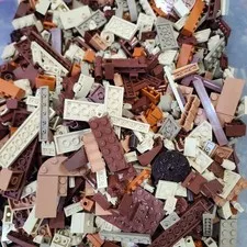 Bulk Lego:  Brown Shades Mix - Sorted 15oz, Bricks, Flats, Studs, Baseplate