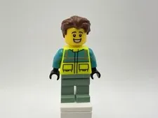 LEGO CITY Part cty1572 - Paramedic, male, safety vest, sand green legs - NEW!!