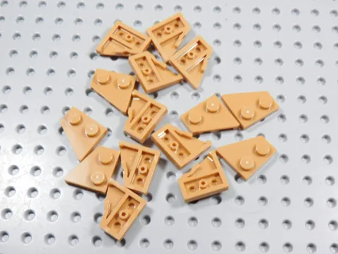 LEGO Lot of 15 Medium Nougat 2x2 Wing Plates LEFT SIDE ONLY BK