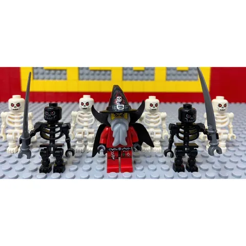 LEGO Castle Minifigures: Skeleton Warriors & Wizard Lot