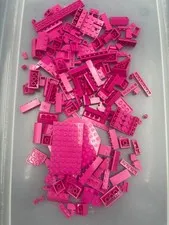 5.5 oz. Mixed Magenta Legos - standard blocks and unique pieces