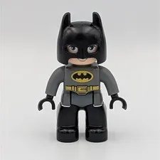 LEGO Duplo Batman Minifigure DC Super Heroes Grey Suit Black Cowl Figure Toy