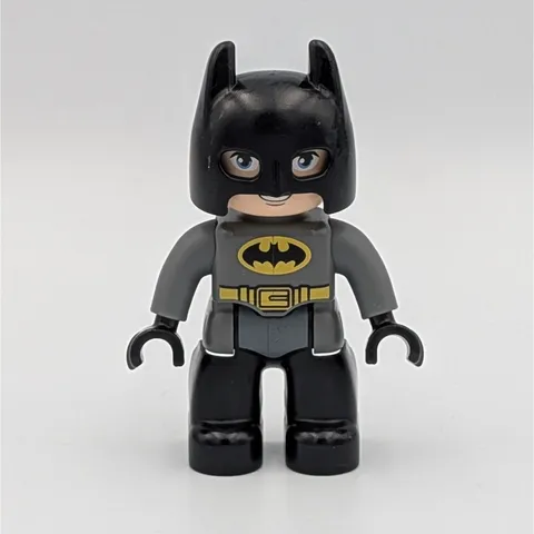 LEGO Duplo Batman Minifigure DC Super Heroes Grey Suit Black Cowl Figure Toy