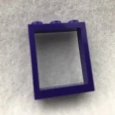 LEGO 51239 Dark Purple Window 1 x 3 x 3 Flat Front (x1)