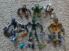 Vintage LEGO BIONICLE Bulk Lot Mixed Figure Parts Inika Toa Kongu Hahli More