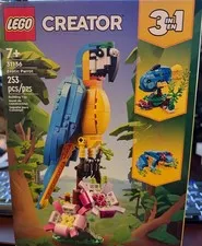 LEGO Creator 3 in 1 Exotic Parrot 31136 New Sealed Box 253 Pieces Bird Frog