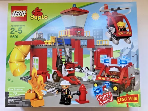 NIB LEGO DUPLO: Fire Station (5601) / retired 2010 /HTF /box has minor damage