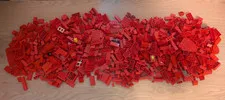 1.28 kg Bulk Red Colored LEGO Bricks (May contain random or Mega Bloks)