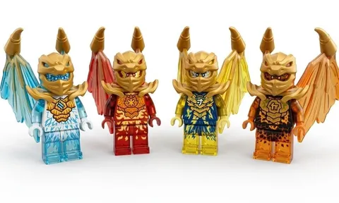 LEGO Minifigure NINJAGO Gold Golden Dragon Lot Set Kai Zane Jay