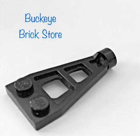 1- LEGO PLATE, Modified 1 x 2 w/Long Stud Holder BLACK SPACE WING 4596