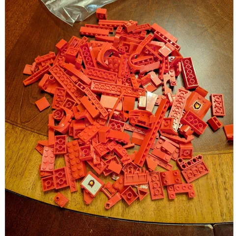 1/2 Pound Lot of LEGO Red Bulk Bricks and Specialty Pieces Assorted Mixed Parts
