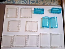 Lego 13 Assorted Pieces Transparent Blue Clear Panels Windscreens  Window Parts
