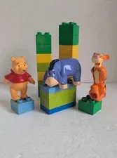Vintage LEGO DUPLO Winnie The Pooh Figures Lot - Tigger Eeyore Pooh Bear Blocks