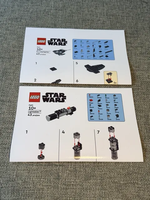 LEGO Star Wars Make & Take Instructions (Lightsaber & N-1 Starfighter) Mar/May