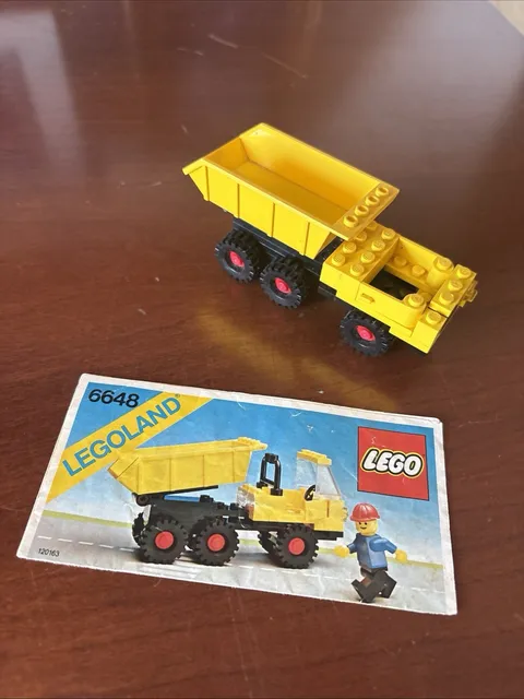 VINTAGE LEGO TOWN 6648 DUMP TRUCK 100% PARTS COMPLETE w MANUAL EUC!