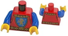 Lego New LION KNIGHT Minifig Red TORSO Surcoat Gold Collar Belt Blue Shield D371